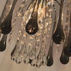 Murano Gefumeerde Hanglamp Kroonluchter Kristal Chrome thumbnail 3