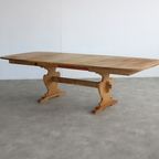 Brutalist Eettafel | Vintage Tafel | Eiken | Verlengbaar (2) thumbnail 6