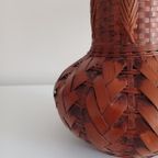 Handgeweven Japanse Vaas. Bamboe. Vintage. Ikebana. thumbnail 7