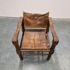 Vintage Safari Stoel Jaren 70 Fauteuil Leren Stoel thumbnail 19