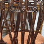 Mahoniehouten George Iii-Stijl Hepplewhite-Eetkamerstoelen. thumbnail 4