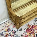 Rotan Spiegel Wandrekje Opbergrekje Vintage thumbnail 6