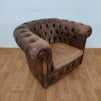 Vintage Leren Chesterfield Stijl Fauteuil, Stoel thumbnail 3