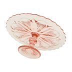 Art Deco Roze Taartschaal Taartschotel Depression Glass 28Cm thumbnail 6