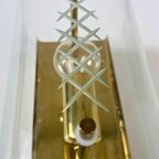 Vintage Wandlamp - Gebogen, Bewerkt Glas, Messing thumbnail 8