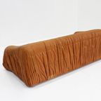 Piumino Cognac Leather Sofa By Jonathan De Pas For Dall’Oca 1970S Italy thumbnail 3