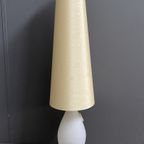 Glass Floor Lamp With Large Off-White Shade 1960S thumbnail 3