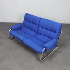 Chrome Tubular Frame Two-seater Sofa, 1970s thumbnail 6