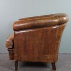 Clubfauteuil Met Prachtig Patina Gemaakt Van Schapenleer thumbnail 6