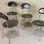 Set Van 4 Vintage Postmodern Italiaans Eetkamerstoelen thumbnail 14