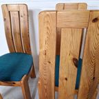 Set Van 6 Deense Grenen Eetkamerstoelen, Jaren 70 thumbnail 6