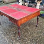 Antiek Dubbelzijdig Schrijftafel, Partner Bureau, Bureau Me thumbnail 3