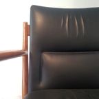 Vintage Arne Vodder 341 Fauteuil In Teak En Leer thumbnail 7