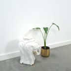 Witte Porseleinen Olifant Met Goud Plantentafel thumbnail 7