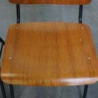 Set Van 10 Vintage Jaren ’60 Dutch Design Marko School/kantine/eetkamerstoelen Met Armleuningen thumbnail 18