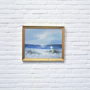 Olieverf Schilderij Landschap met Gouden Lijst - Kunst | Schilderijen