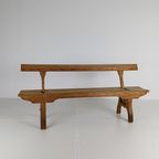 Victoriaanse Pitch Pine Korte Spoorweg Antieke Bank thumbnail 4
