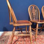 Vintage Brocante Eiken Houten Windsor Chairs Engelse Stoelen thumbnail 9