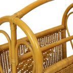 Vintage Boho Bamboe Rotan Lectuurbak Magazinerek Jaren 80 thumbnail 10