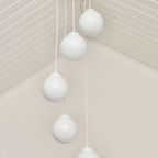 Vintage Cascade Hanglamp Met Wit Glazen Bollen, Minimalistisch Jaren 80 thumbnail 13
