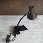 Vintage - Tafellamp - Bureaulamp - Anvia - Zwart- Bruine Kap. thumbnail 5