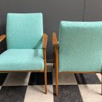 Pair Of Green Arm Chairs 1960S thumbnail 4