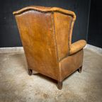 Vintage Schaapsleren Wingback Fauteuil thumbnail 9