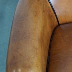 In Zeer Goede Staat Verkerende Schapenleren Armchair/ Fauteuil Met Een Luxe Uitstraling thumbnail 2