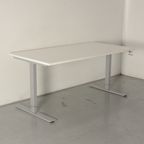 Solidesk Zit-Sta Bureau, Wit Blad, 160 X 80 Cm, Hoogte Verstelbaar D.M.V. Handslinger thumbnail 2