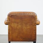 In Goede Staat Verkerende Schapenleren Art Deco Design Fauteuil/Armchair Met Leuke Details thumbnail 5