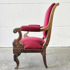 Vintage Antiekroze Stoel / Fauteuil thumbnail 8