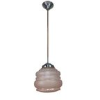 Art Deco Hanglamp Met Roze Glazen Kap, Jaren 30 thumbnail 12
