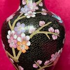 Paar Cloisonné Vazen. thumbnail 3