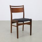 4x Vintage Eetkamerstoel Teak, 1960s Nieuw Bekleed thumbnail 6