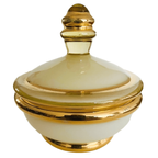 Art Deco Sieradendoosje Glas Goud Geel Glanzend 1950’s thumbnail 2