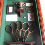 Vintage Vitrine Het Tennisracket Jaren 1880-Jaren 1950. thumbnail 3