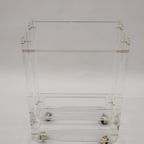 Vintage Plexiglas Bar Cart Serveerwagen David Lange Stijl thumbnail 4