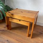 Vintage Mid Century Grenen Side Tables Bijzettafels thumbnail 5