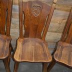 Robuuste Eiken Stoelen Set Van 4 Donker thumbnail 7