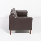Two Seat Brown Leather Sofa From Mogens Hansen, Denmark thumbnail 6