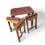 Art Deco / Nesting Table 3 X / Attributed To Maison Franck / Inlaid Tortoiseshell Top / 1920 thumbnail 16