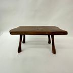 Brutalist Solid Wood Side Table, 1970’S thumbnail 4