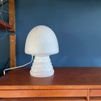 Hb Glas Mushroomlamp Gespikkeld Wit , Mat / Satijn Jaren 60-70 Design Glazen Lamp thumbnail 2