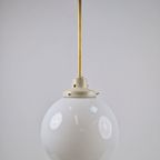 Vintage Bol Hanglamp Schoollamp Koper Stang Art Deco ‘50 thumbnail 12