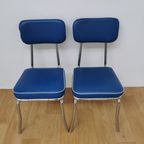 Vintage Mid Century Chroom En Skai Buizen Stoelen thumbnail 5