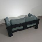 Two-seat Sofa “bastiano” From Afra & Tobia Scarpa For Gavina, Italy 60s. Black Solid Wood Frame A thumbnail 25