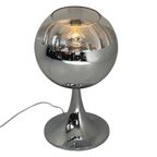 Pop Art / Space Age Design - Xl Chrome Table Lamp - Globe Shaped - Glass Top thumbnail 2