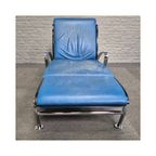 Blauw Lederen Lounge Stoel Futuro 3 Door Massimo Iosa Ghini Voor Moroso - Italië Jaren 80 thumbnail 4