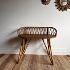 Frans Rotan Bamboe Bureautje Sidetable Vintage Jaren 60 thumbnail 6