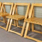 Set Van 4 Vintage Houten Klapstoelen Eetkamerstoelen thumbnail 12